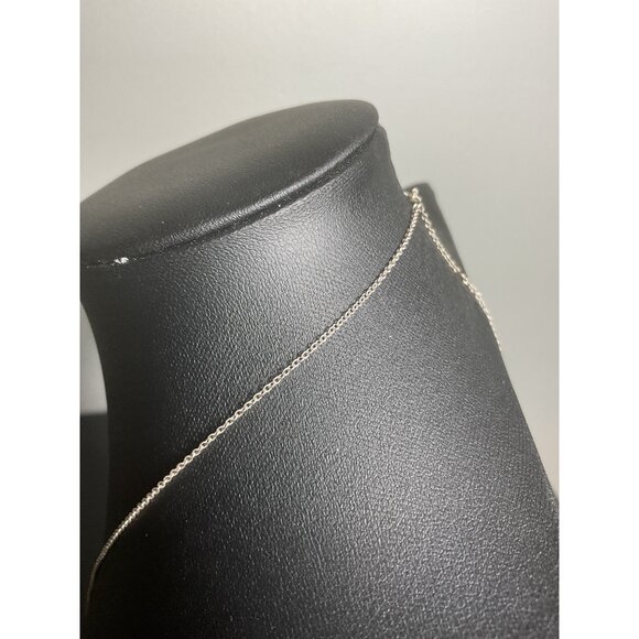 Silver Bar Pendant Necklace 16" Adjustable Chain Simple Minimalist Design - Picture 3 of 4